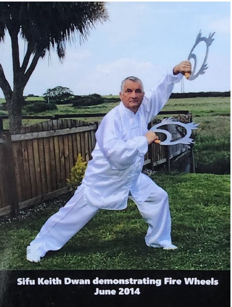 Sifu Keith Dwan demonstrating Fire Wheels